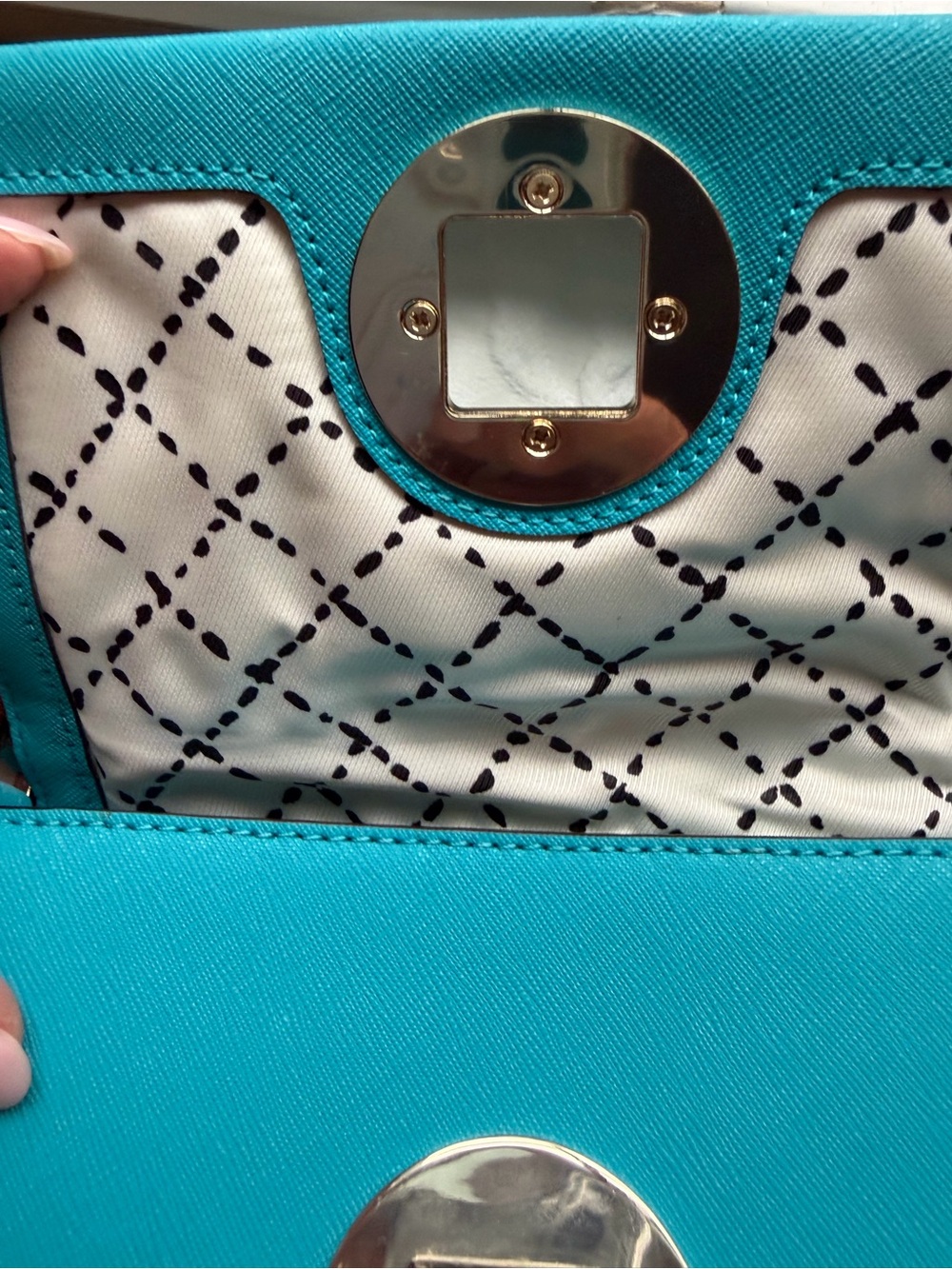 Kate Spade Teal Crossbody Shoulder Bag with Gold Clasp - Picture 4 of 13